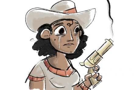 'Annie got her gun, but it didn’t end well...' western character storytelling illustration