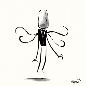 slenderman slender man cartoon cartoony cartoonist ink pen inktober